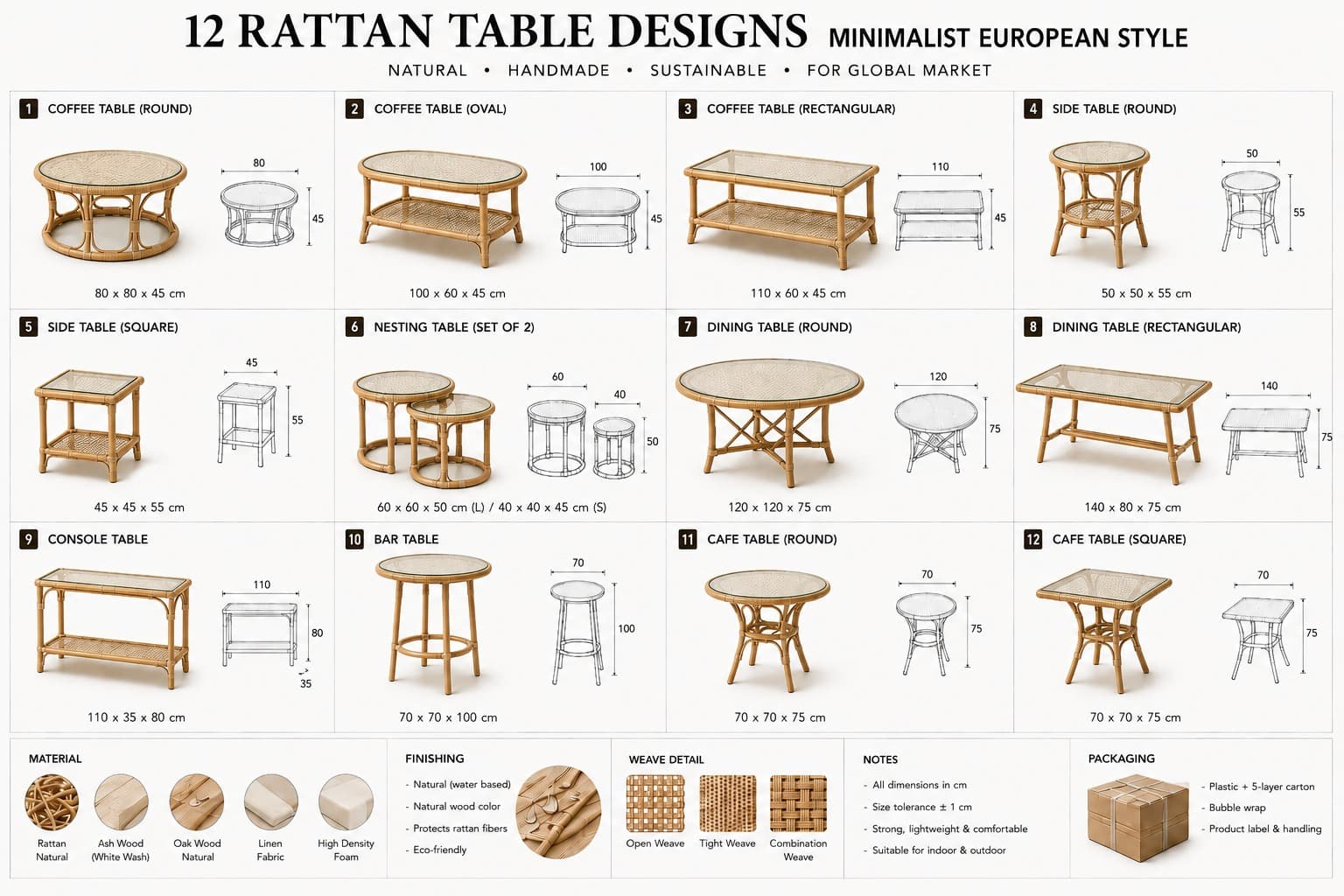 Rattan Table Designs catalog
